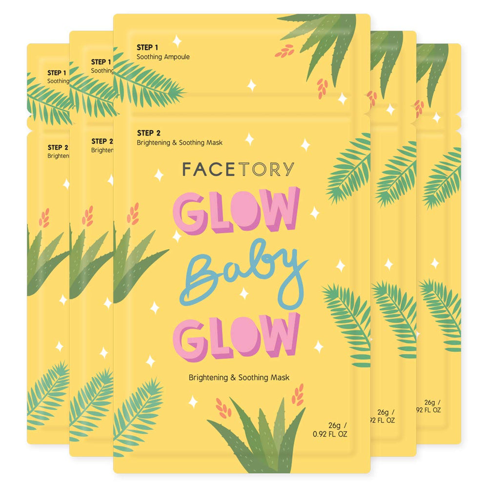 FACETORY Glow Baby Glow ampoule preps and soothes skin for calm, hydrated start.