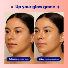 FaceTory Glow Serum Face Milk on hand during application