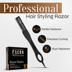FACON beard razor 11 blades pack indicating long-lasting replacement blades for smooth grooming