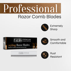 FACON thinning blades with a sharp edge designed for blending and texture.