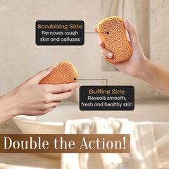 FACON pumice stone in shower handy for post soak smoothing of dry skin.
