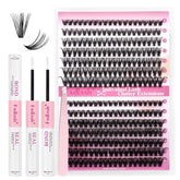 FADLASH DIY eyelash extension kit with 240 cluster lashes for customizable looks.