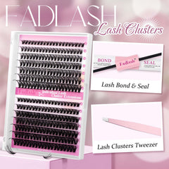 FADLASH lash bond and seal dual-ended brush for even glue application.