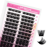 FADLASH lash clusters 96pc, 12-18mm D curl, wispy dramatic look.