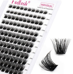 FADLASH lash clusters DCurl 0.07 packaging shot showcases lightweight, reusable fibers for at-home DIY.