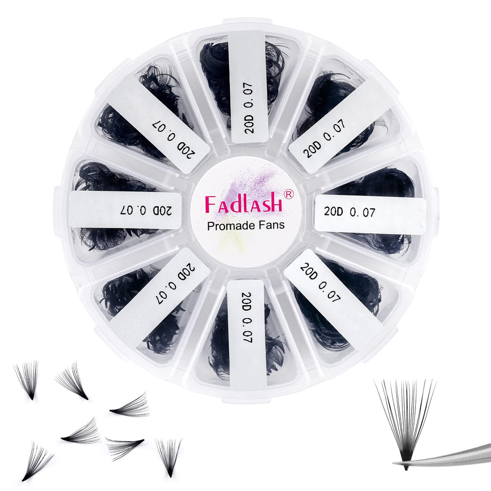 FADLASH lash extension 1000 premade fans pack showing bulk value and consistency