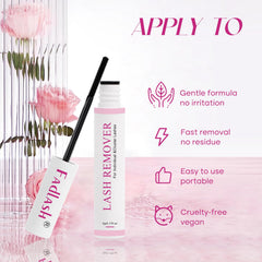 FADLASH lash remover cap and label highlight safe at-home use