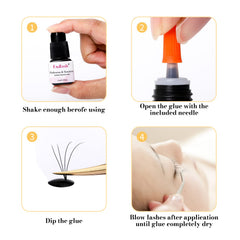 FADLASH thin viscosity glue dispensed during a lash technique demonstration.