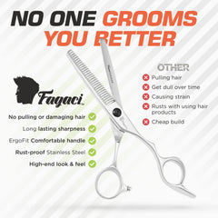 Fagaci thinning shears 6 inch silent motion showing smooth operation
