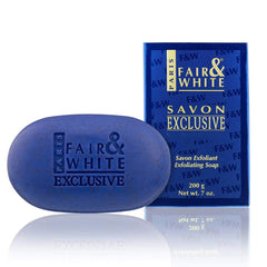 FAIR & WHITE Exclusive Exfoliating Soap 200g for gentle exfoliation and hydration.