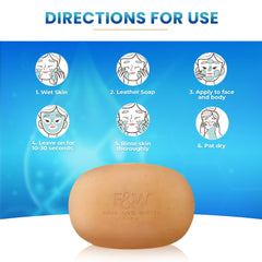 Fair & White Glutathione Exfoliating Soap packaging shown, travel-friendly skincare ritual.