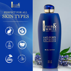 FAIR & WHITE Lait Corps Exclusive glow application reveals luminous skin