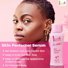 FAIR & WHITE So White serum dispenser demonstrates easy daily application for consistent results.