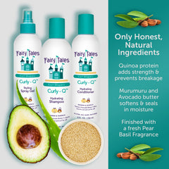 Close-up of creamy lather from Fairy Tales Curly Q shampoo.