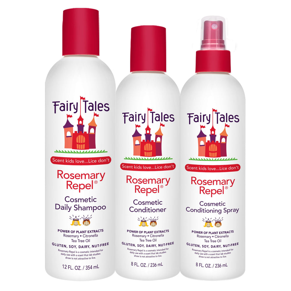 Fairy Tales Rosemary Repel shampoo bottle for daily cleansing with a kid-friendly aroma.