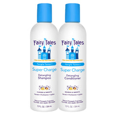 Fairy Tales Tangle Tamer bottle front shows detangling promise for kids