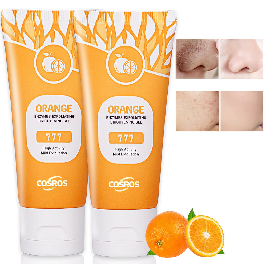 FAIRYTALESPACE Orange Exfoliating Gel Scrub packaging shown as a convenient two-pack for home use