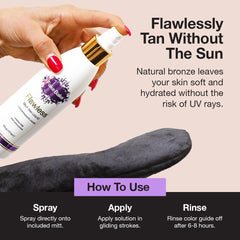 Fake Bake tanning mitt included for smooth, controlled bronzing.