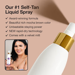Fake Bake color guide on bottle helps even application from back to legs.
