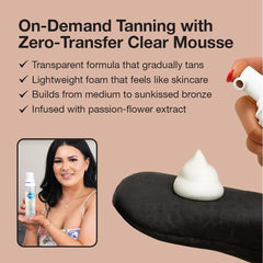 Fake Bake foam tanning water foam texture shows smooth application.