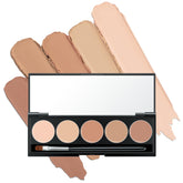Falocutus 5 In 1 Concealer Palette swatches for versatile coverage and natural finish.