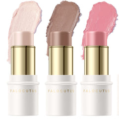 Falocutus contour stick set trio packaging highlights portable design for on-the-go makeup.