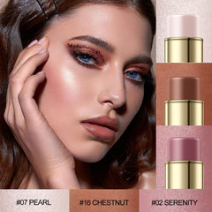 Falocutus cream blush bronzer pen in use for smooth blending on cheeks