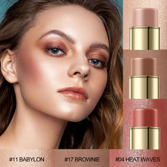 Falocutus cream blush stick provides a soft, rosy glow for a seamless look.
