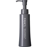 FANCL Mild Cleansing Oil Black & Smooth bottle shows the charcoal formula for gentle makeup removal