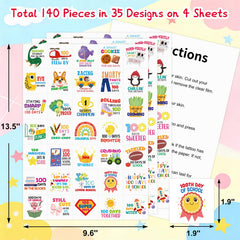 Fancy Land 100 Days Tattoos dinosaur designs add playful learning incentives.