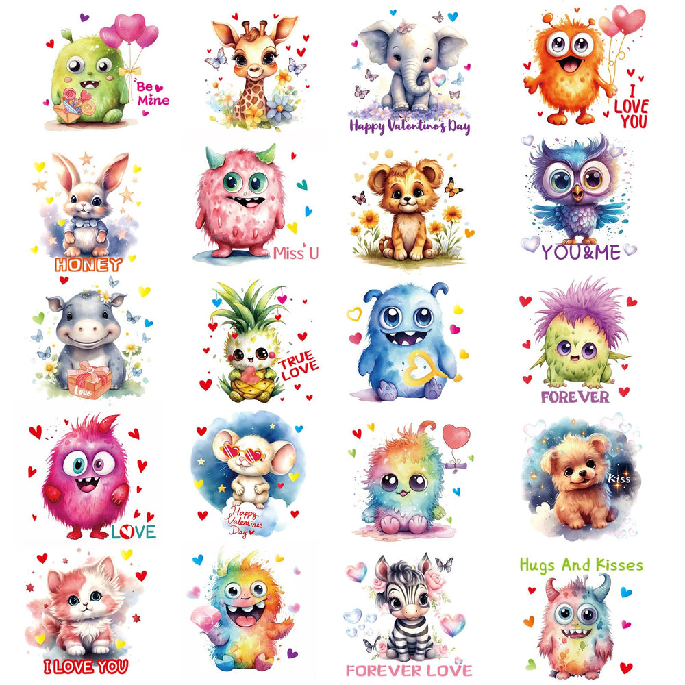 Fancy Land Valentine tattoos featuring monsters for classroom exchanges