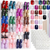 FANDAMEI cat eye nails set with shifting light for chic evening looks.
