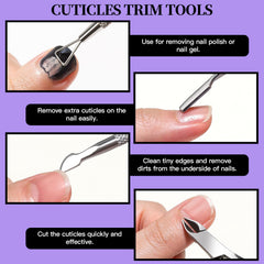 Fandamei cuticle nippers and pusher with triangular tip for clean edges and residue removal