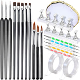 FANDAMEI nail brush set with stand for professional-looking nail art at home