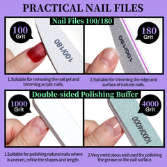 Fandamei 100/180 nail files designed for efficient gel removal and precise edge shaping