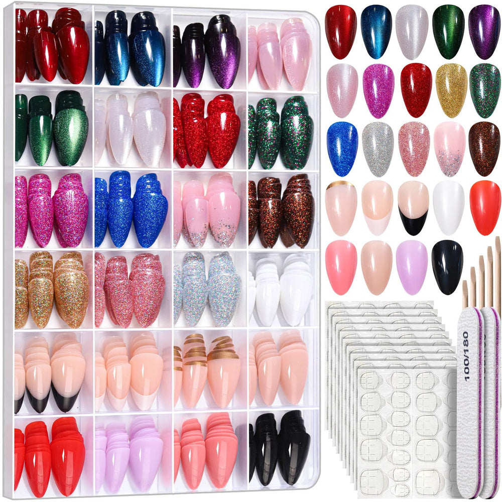 FANDAMEI press on almond kit; easy home manicure with ready to wear nails