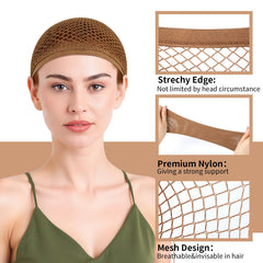 Fandamei double-layer wig cap provides extra space for secure wig fit.