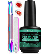 Fanisn gel nail remover kit with tools for home use and quick color removal