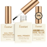 Fanisn nail dehydrator bottle shown for oil-free prep that boosts adhesion.