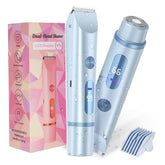 FANKRUAI bikini trimmer blue front view showing ergonomic design for comfortable grooming