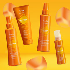 Creamy texture swirl of Fanola Nourishing Wonder conditioner for frizz control.