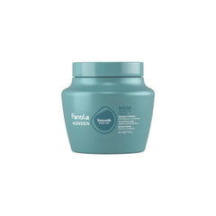 Fanola Smoothing Curly Hair Mask bottle shown for frizz control and deep conditioning
