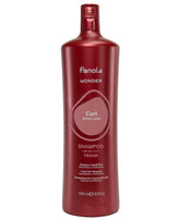 Fanola Wonder Curly Shampoo bottle demonstrates hydration for defined curls.