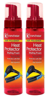 Fantasia IC heat protector bottle showing foam texture for smooth styling