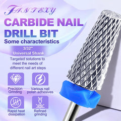 FANTEXY 5-in-1 nail drill bit for all-in-one cuticle, edge, surface, and removal tasks
