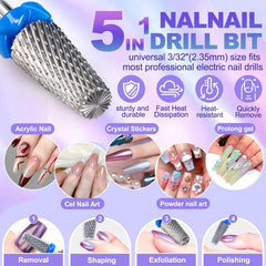 FANTEXY tungsten steel nail bit delivering durability for hard gels and natural nails
