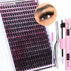 FANXITON DIY lash extension kit with 288 pieces for home use and easy application