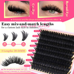 FanXiton Volume Lash Clusters 24mm deliver mega-volume and flutter.