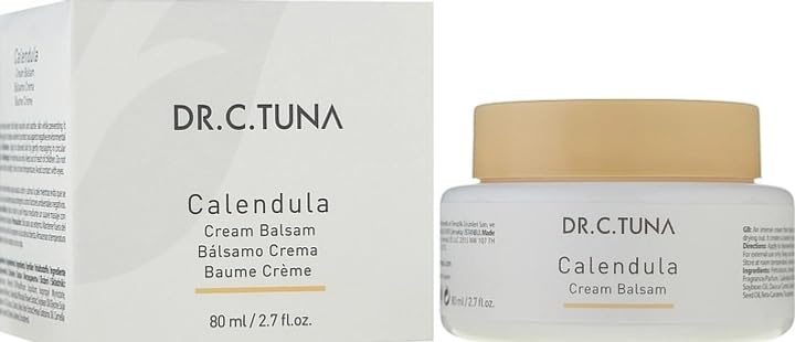 Farmasi Calendula face cream balm texture demonstrates soothing, hydrating care for dry and sensitive skin.