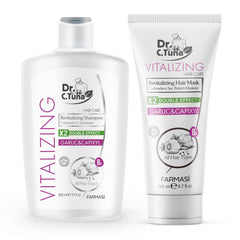 FARMASI Dr. C. Tuna garlic shampoo bottle with Capixyl for stronger hair